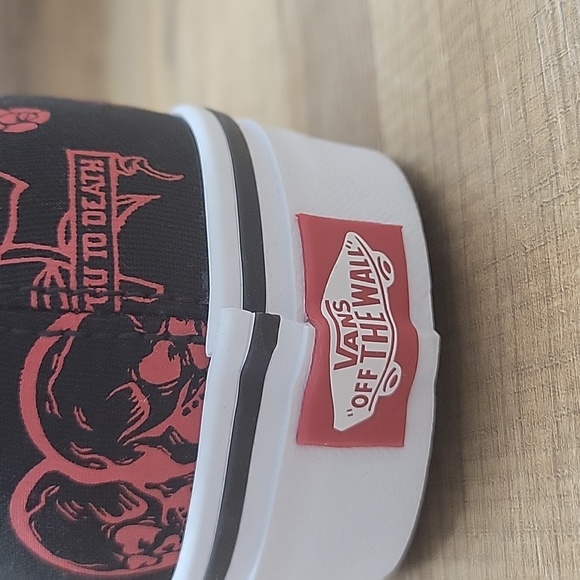 Vans  Black and Pink Patterned Sneakers - Picture 6 of 11